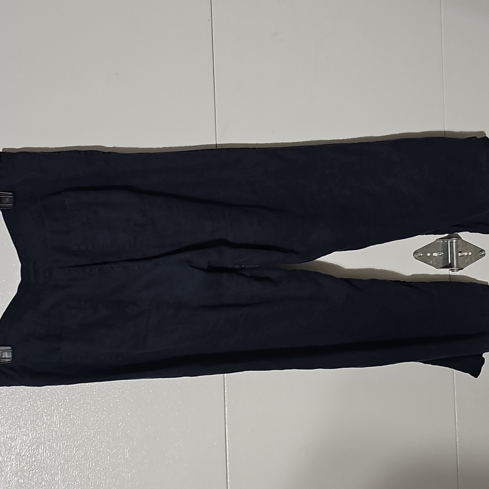 Threads Dark Blue Linen Pants - Picture 3 of 5